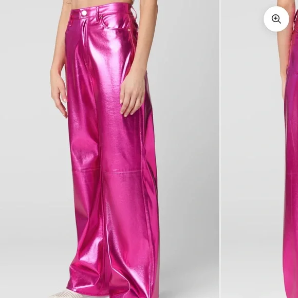 BLANK NYC Pink Metallic Faux Leather Pants Size 26 NWT